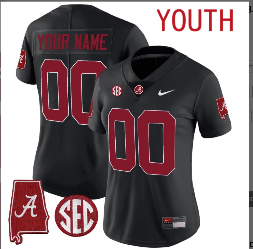Youth Alabama Crimson Tide Vapor Limited black Custom 2024 Nike NCAA Jersey->customized nfl jersey->Custom Jersey